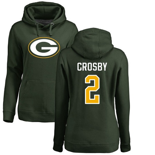 Green Bay Packers Green Women 2 Crosby Mason Name And Number Logo Nike NFL Pullover Hoodie
